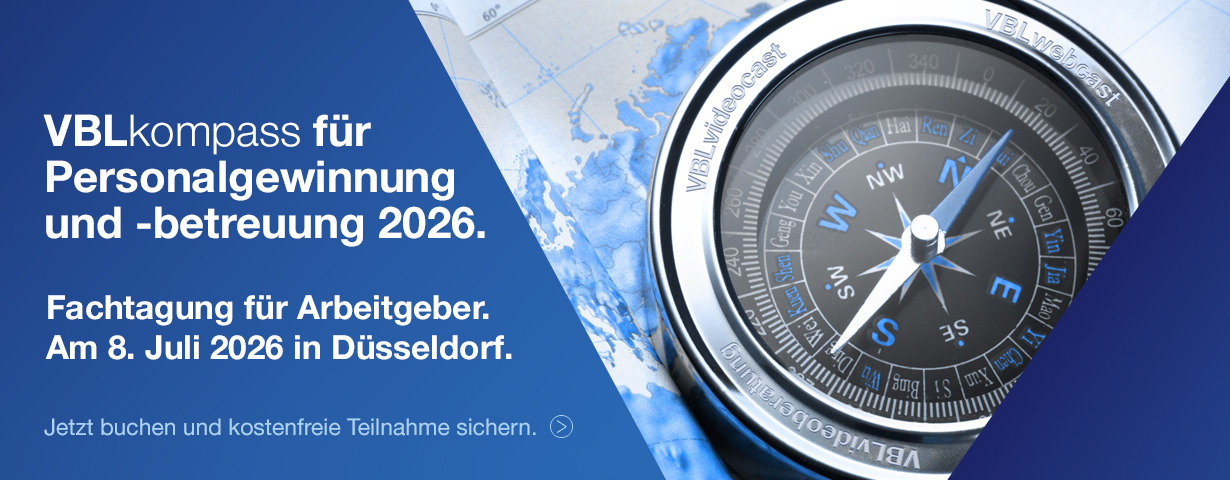 VBLkompass für Personalgewinnung und -betreuung. Kostenfreie Fachtagung für beteiligte Arbeitgeber. VBLkompass für Personalgewinnung und -betreuung. Kostenfreie Fachtagung für beteiligte Arbeitgeber.